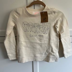 Crewcuts… save the elephants sweatshirt.. brand new w tags.. size 8 kids